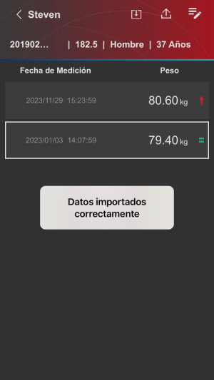 Charder ProScan Data Import Successful