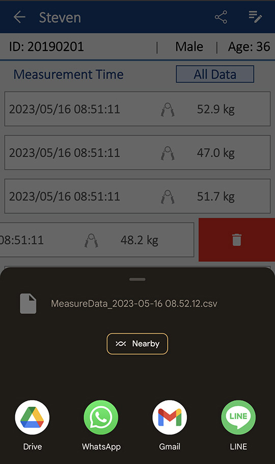 Charder Connect share CSV