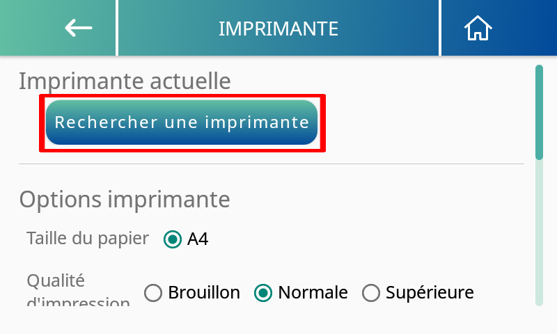 Sélectionner l'imprimante MA601